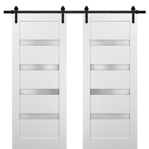 SARTODOORS Quadro Glass Barn Door with Installation Hardware Kit & Reviews Wayfair